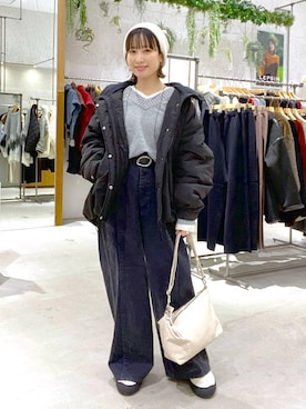 「アイテム（ニットキャップ/ビーニー）」を使った、しおりさん（レディース・158cm・30代）の冬コーディネート