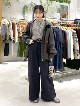 「アイテム（アクセサリー）」を使った、しおりさん（レディース・158cm・30代）の秋コーディネート