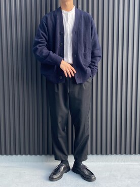 「Graphpaper（グラフペーパー）のアイテム（スラックス）」を使った、SHIRYUさん（メンズ・176cm）の冬コーディネート