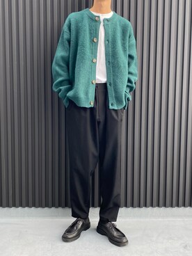 「Graphpaper（グラフペーパー）のアイテム（スラックス）」を使った、SHIRYUさん（メンズ・176cm）の秋コーディネート