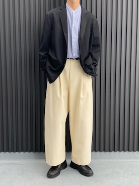 「Graphpaper（グラフペーパー）のアイテム（テーラードジャケット）」を使った、SHIRYUさん（メンズ・176cm）の秋コーディネート