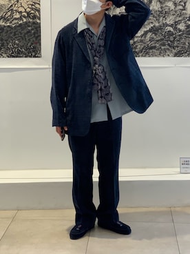 「アイテム（ローファー、パープル系）」を使った、travism🇰🇷さん（メンズ・178cm）の秋コーディネート