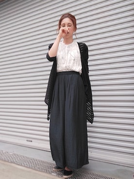 「シンフルコーデ」｜「アイテム（スリッポン）」を使った、まある(👓)さん（レディース・164cm）の夏コーディネート
