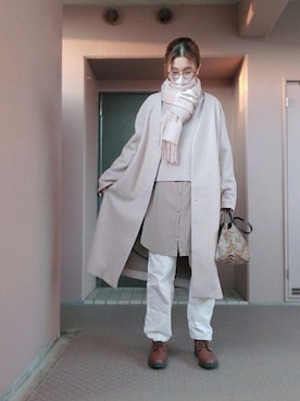 「mieno（ミエノ）のアイテム」を使った、まある(👓)さん（レディース・164cm）の冬コーディネート
