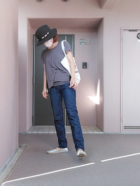 「CHUMS（チャムス）のアイテム（帽子）」を使った、まある(👓)さん（レディース・164cm）の秋コーディネート