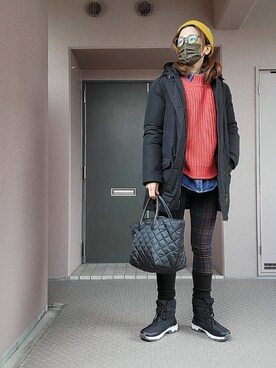 「メガネ」｜「アイテム（その他）」を使った、まある(👓)さん（レディース・164cm）の冬コーディネート
