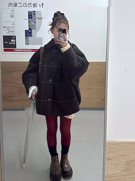 「アイテム（ヘアアクセサリー）」を使った、すなぎもさん（レディース・153cm）の冬コーディネート