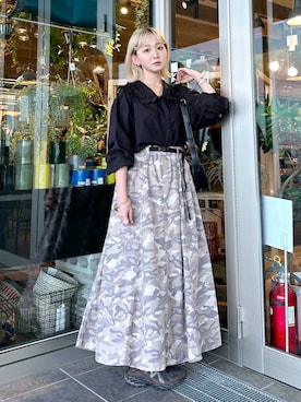「niko and...（ニコアンド）のアイテム（スカート）」を使った、すなぎもさん（レディース・153cm）の夏コーディネート