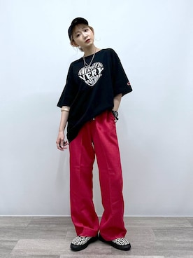 「アイテム（キャップ）」を使った、すなぎもさん（レディース・153cm・20代）の夏コーディネート