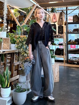 「tiny tiny（ティニーティニー）のアイテム（バッグ）」を使った、すなぎもさん（レディース・153cm）の夏コーディネート