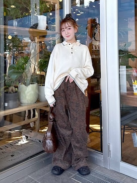 「アイテム（シュシュ）」を使った、すなぎもさん（レディース・153cm）の秋コーディネート