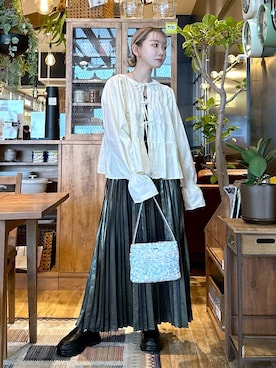 「niko and...（ニコアンド）のオリジナルスニーカーソールローファー（ローファー）」を使った、すなぎもさん（レディース・153cm）の冬コーディネート