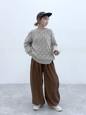 「アイテム（キャップ）」を使った、すなぎもさん（レディース・153cm・20代）の秋コーディネート