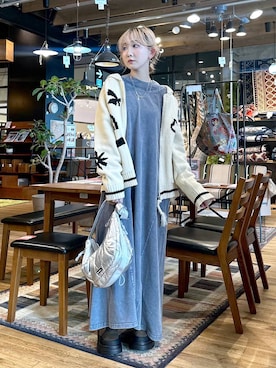 「ショルダーバッグ」｜「アイテム（ワンピース）」を使った、すなぎもさん（レディース・153cm）の秋コーディネート
