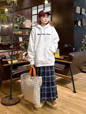 「アイテム（モカシン/デッキシューズ）」を使った、すなぎもさん（レディース・153cm）の秋コーディネート