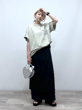 「tiny tiny（ティニーティニー）のアイテム（バッグ）」を使った、すなぎもさん（レディース・153cm）の夏コーディネート