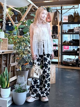 「tiny tiny（ティニーティニー）のアイテム（バッグ）」を使った、すなぎもさん（レディース・153cm）の夏コーディネート