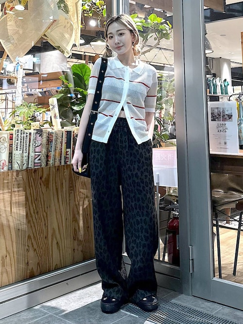 ニコアンド Misayoさん プロデュース ロゴシアーカーディガン ホワイト be with M Misayo ロゴシアーカーディガングレーニコアンド