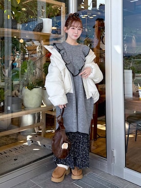 「アイテム（チュニック）」を使った、すなぎもさん（レディース・153cm）の秋コーディネート