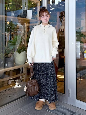 「アイテム（シュシュ）」を使った、すなぎもさん（レディース・153cm）の秋コーディネート