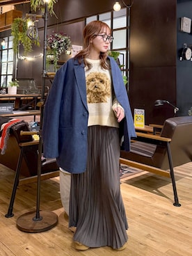 「アイテム（モカシン/デッキシューズ）」を使った、すなぎもさん（レディース・153cm）の秋コーディネート