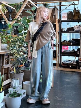 「tiny tiny（ティニーティニー）のアイテム（バッグ）」を使った、すなぎもさん（レディース・153cm）の夏コーディネート