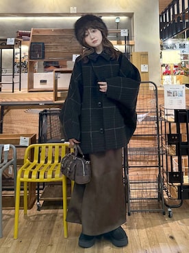 「niko and ...」｜「アイテム（ブルゾン）」を使った、すなぎもさん（レディース・153cm）の冬コーディネート