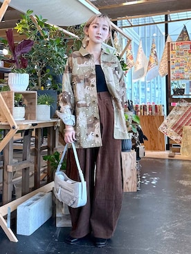 「tiny tiny（ティニーティニー）のアイテム（バッグ）」を使った、すなぎもさん（レディース・153cm）の秋コーディネート