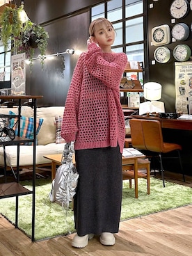 「tiny tiny（ティニーティニー）のアイテム（ショルダーバッグ）」を使った、すなぎもさん（レディース・153cm）の冬コーディネート