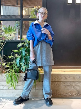 「niko and...（ニコアンド）のオリジナルビット付きローファー（ローファー）」を使った、すなぎもさん（レディース・153cm）の秋コーディネート