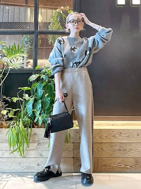 「niko and...（ニコアンド）のオリジナルビット付きローファー（ローファー）」を使った、すなぎもさん（レディース・153cm）の秋コーディネート