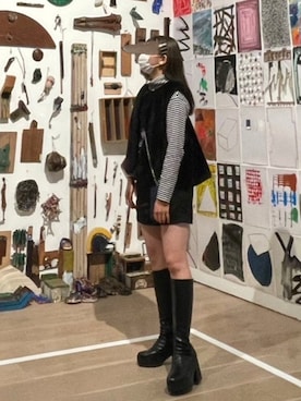 「RETRO GIRL（レトロガール）のアイテム（ノーカラーコート）」を使った、takanaさん（レディース・156cm）の秋コーディネート