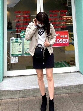 「& chouette（アンドシュエット）のアイテム（ショルダーバッグ）」を使った、takanaさん（レディース・156cm）の春コーディネート