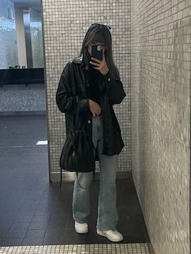 「ZARA（ザラ）のアイテム（トートバッグ）」を使った、takanaさん（レディース・156cm）の秋コーディネート