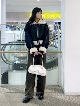 「FREE'S MART（フリーズマート）のアイテム（その他アウター）」を使った、hazukiさん（レディース・163cm）の冬コーディネート