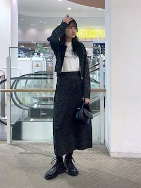 「FREE'S MART（フリーズマート）のアイテム（オールインワン・サロペット）」を使った、hazukiさん（レディース・163cm）の冬コーディネート