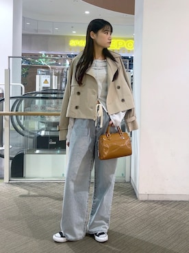 「FREE'S MART（フリーズマート）のアイテム（トレンチコート）」を使った、hazukiさん（レディース・163cm）の春コーディネート