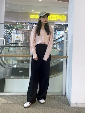 「FREE'S MART（フリーズマート）のアイテム（スラックス）」を使った、hazukiさん（レディース・163cm）の夏コーディネート