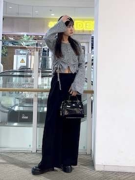 「FREE'S MART（フリーズマート）のアイテム（スラックス）」を使った、hazukiさん（レディース・163cm）の冬コーディネート