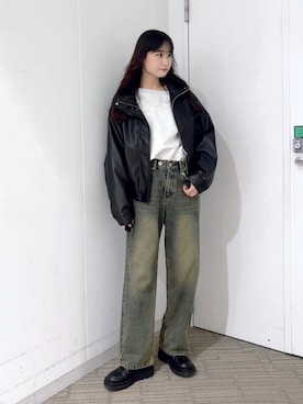 「FREE'S MART（フリーズマート）のアイテム（ブルゾン）」を使った、hazukiさん（レディース・163cm）の冬コーディネート