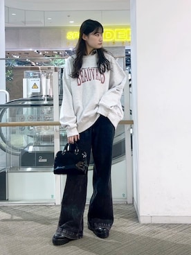 「FREE'S MART（フリーズマート）のアイテム（スウェット）」を使った、hazukiさん（レディース・163cm）の冬コーディネート