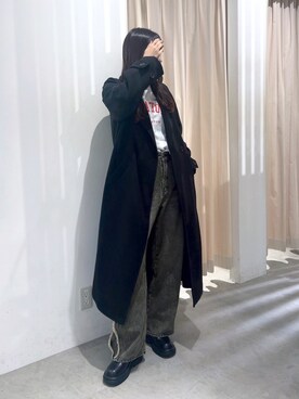 「FREE'S MART（フリーズマート）のアイテム（チェスターコート）」を使った、hazukiさん（レディース・163cm）の秋コーディネート