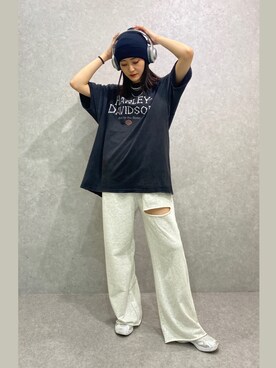 「SPINNS（スピンズ）のアイテム（スウェットパンツ）」を使った、ainoさん（レディース・169cm）の夏コーディネート