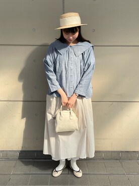 「Samansa Mos2（サマンサ モスモス）のモチーフレースワンピース（ワンピース）」を使った、やまもとさん（レディース・161cm）の春コーディネート