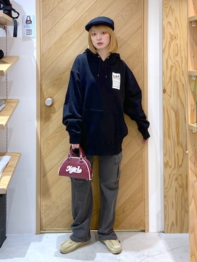 「マイベストコーデ2022」｜「アイテム（ハンチング/ベレー帽）」を使った、nodokaさん（レディース・161cm）の冬コーディネート