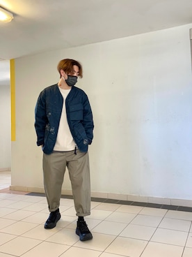 「initial（イニシャル）のアイテム（ジャケット/アウター）」を使った、MC Chanさん（メンズ・174cm）の春コーディネート