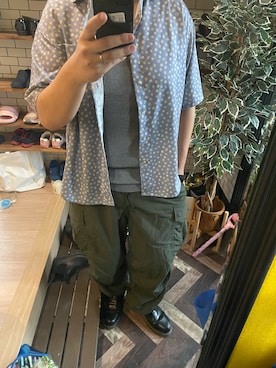 「アイテム（カーゴパンツ）」を使った、papa516さん（メンズ・178cm・40代）の夏コーディネート