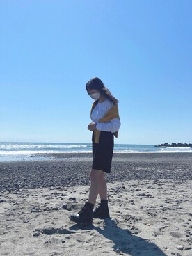 「海」｜「アイテム（スウェット）」を使った、ericaさん（レディース・156cm）の秋コーディネート