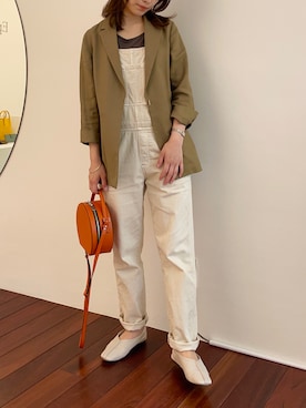 「GAP（ギャップ）のアイテム（サロペット/オーバーオール）」を使った、matsumotoさん（レディース・158cm）の春コーディネート