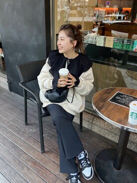 「prose verse（プロズヴェール）のアイテム（スウェット）」を使った、ももぞうさん（レディース・154cm）の冬コーディネート